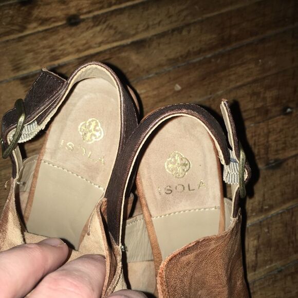 Isola Isanti sling back open toe leather block heel sandals - Picture 4 of 6